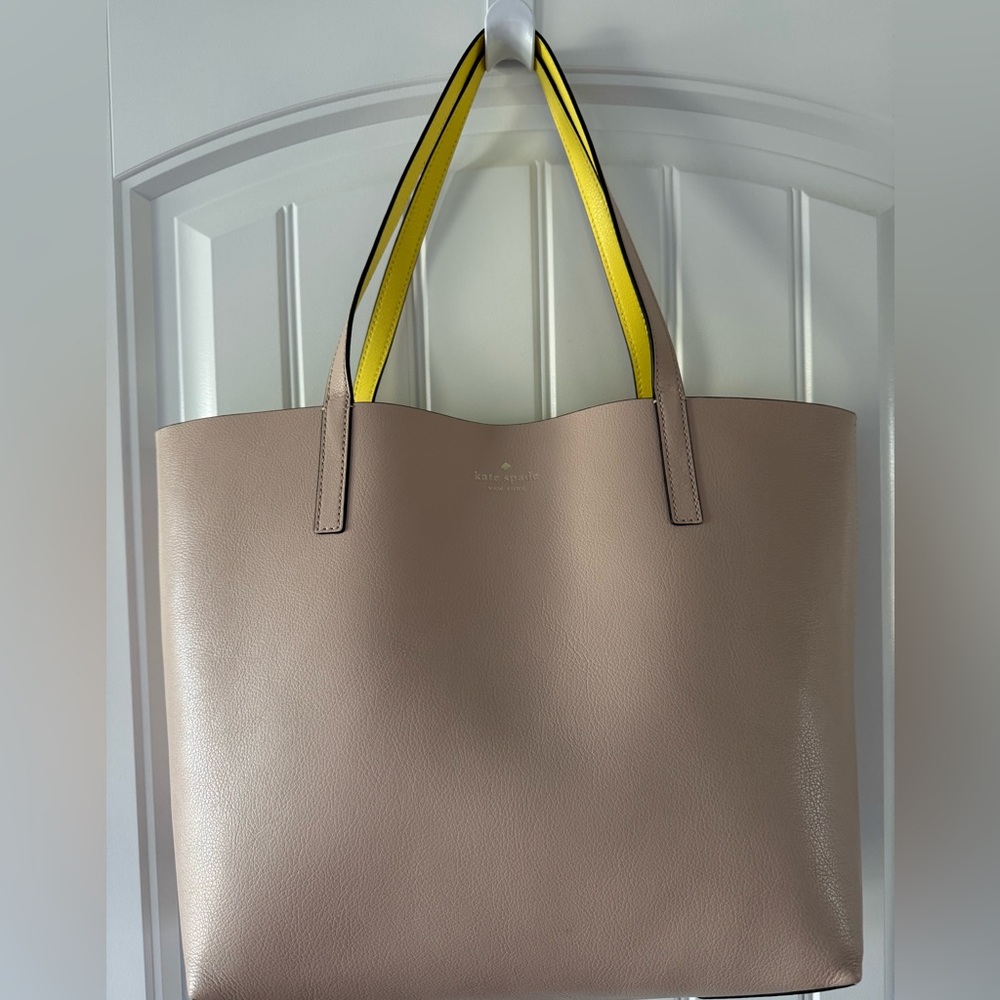 Kate Spade Reversible Tote - Blush Pink & Yellow Great Cond